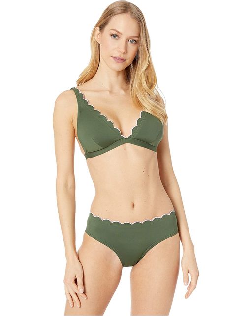 Kate Spade New York Scallop Wave Contrast Scalloped French Bikini Top