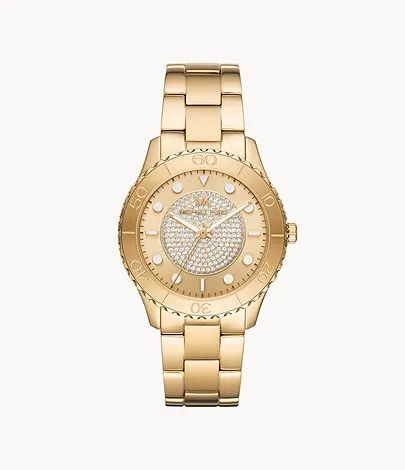 Michael Kors Runway Three-Hand Gold-Tone Stainless Steel Watch | Lynks Shop