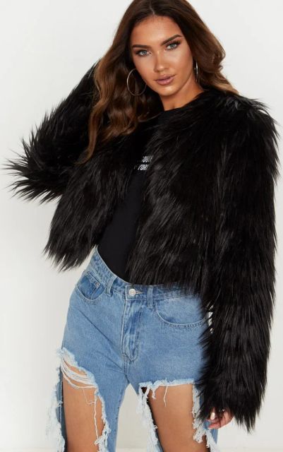 Shaggy cropped jacket sale