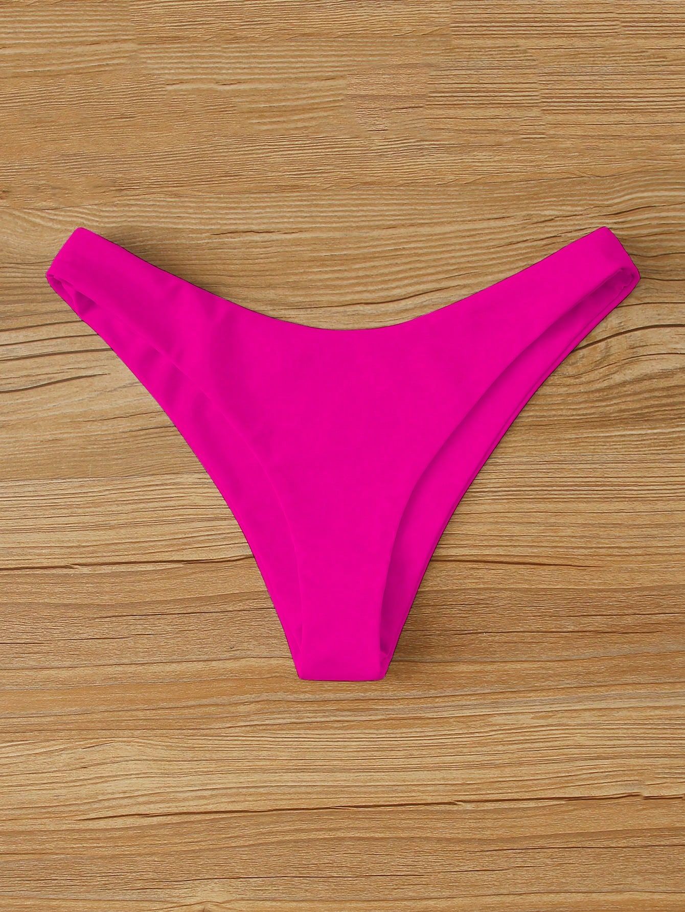 Solid High Cut Bikini Panty