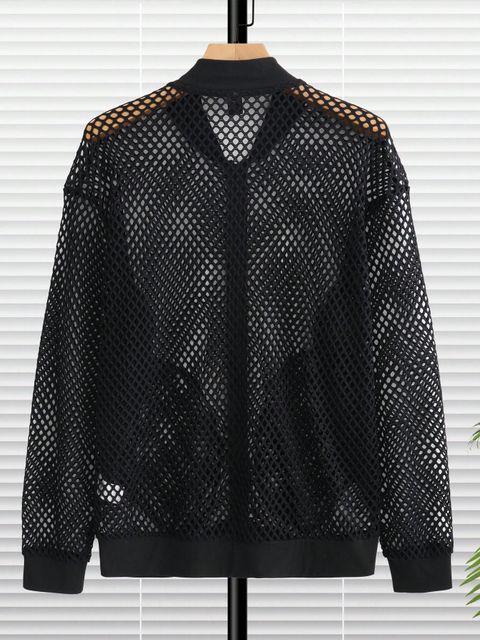 Manfinity Fever City Men Zip Up Mesh Bomber Jacket | Lynks Shop