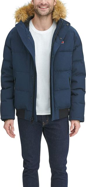 Tommy hilfiger men's arctic cloth outlet full length quilted snorkel jacket