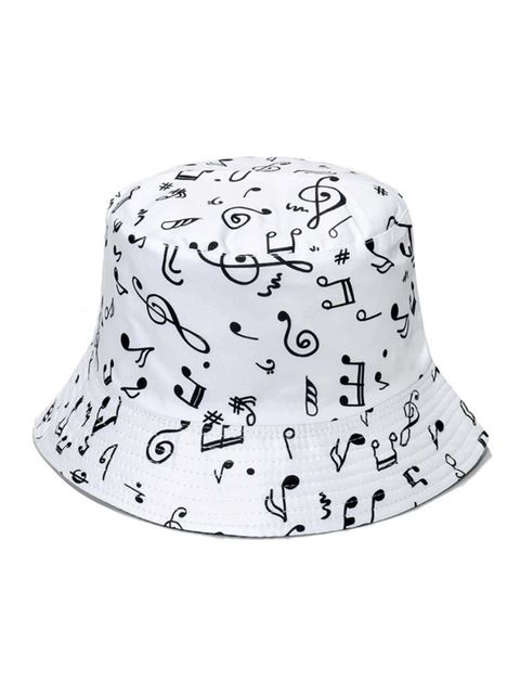 Music Note Print Reversible Bucket Hat | Lynks Shop