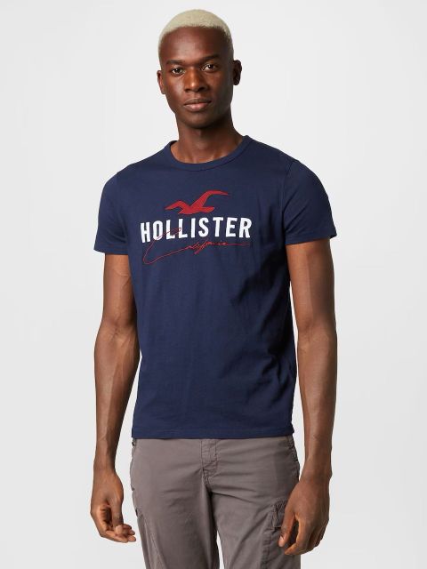 Hollister muscle fit t-shirt tech logo in white