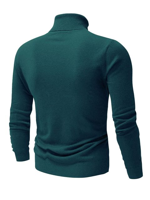 Manfinity Basics Men Turtleneck Ribbed Knit Sweater | Lynks Shop