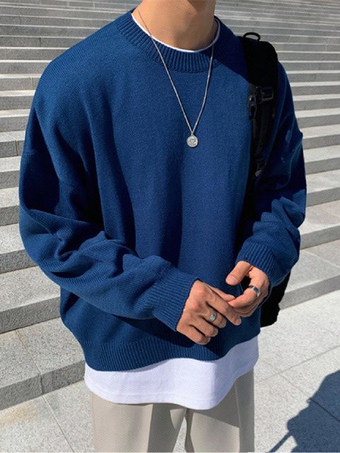 Manfinity Hypemode Men Solid Drop Shoulder Sweater Without Tee Lynks Shop
