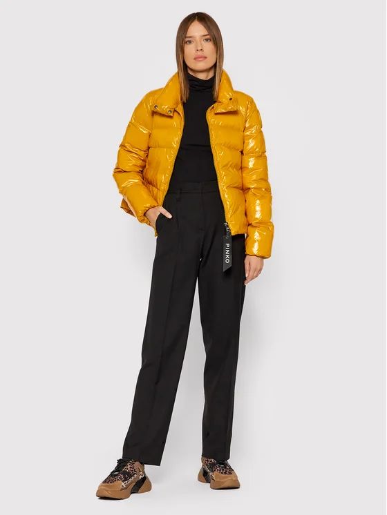 ジャケット PINKO Woman Jacket Yellow 103821A1ZR H54 Pinko puffer jacket in yellow | Lynks Shop