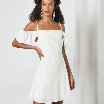 Apperloth A Elegant Valentine'S Day White Ruched Fishbone Detail