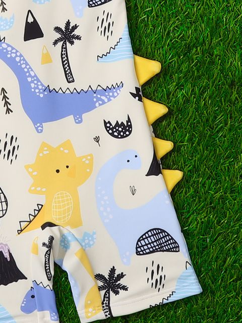 Baby Boys’ Dinosaur Print Swimsuit - Blue main image 1