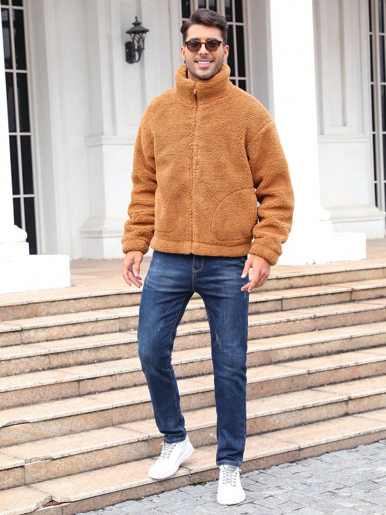 Men Zip Up Teddy Jacket | Lynks Shop