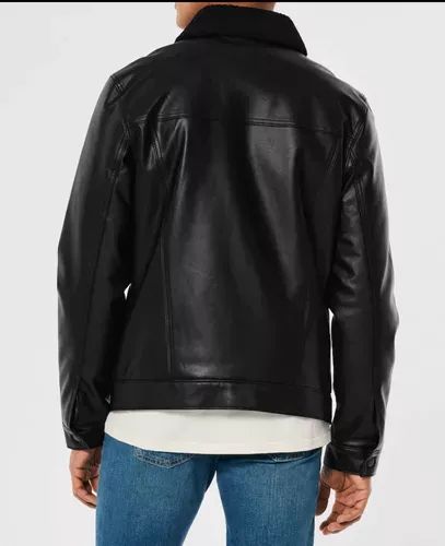 Hollister leather outlet jacket