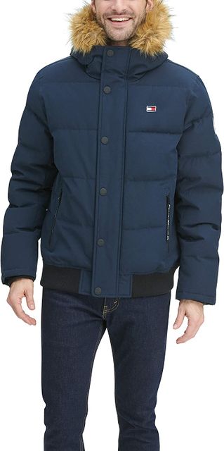 Tommy hilfiger men's arctic outlet cloth quilted snorkel bomber